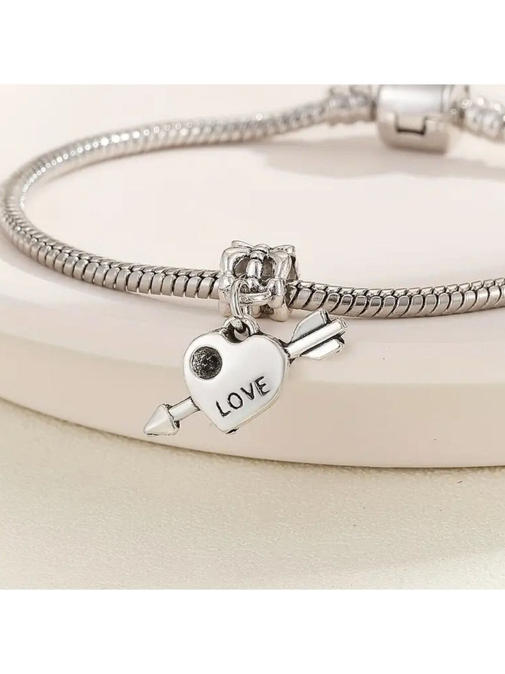 Set of 5 Silver Charms for Bracelet - Picture 3 of 3